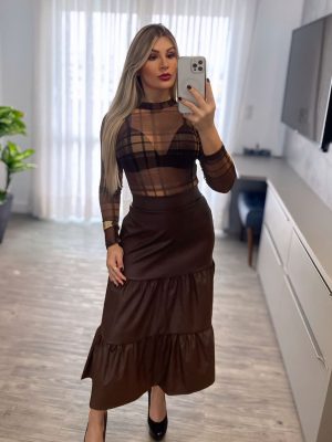 calça cida cinza