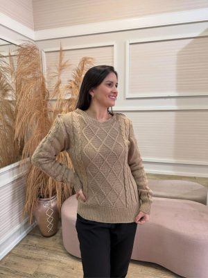 Blusa tricô Cleci bege