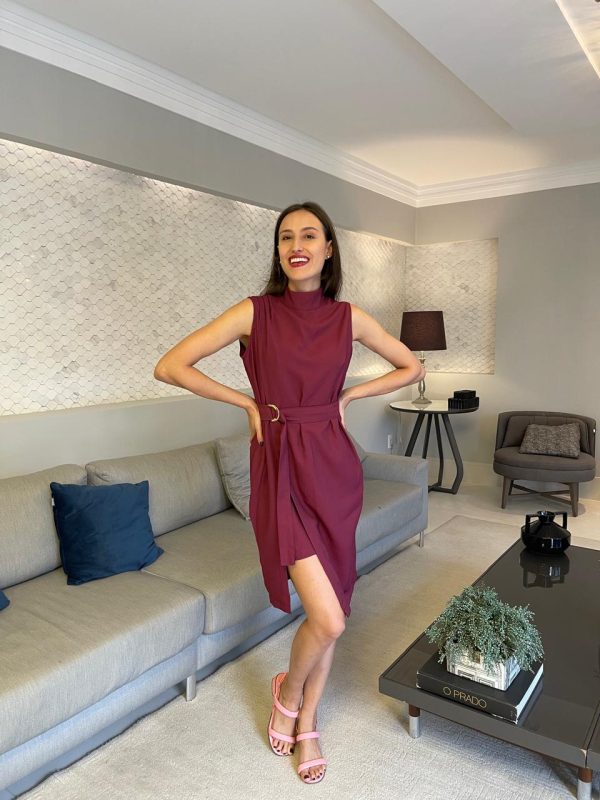 vestido midi lucia marsala vestido midi lucia marsala