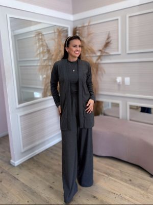 conjunto merli colete/calça marsala